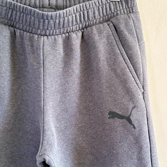 Puma Heather Grey Sweatpants with Logo & Cuffed Ankles - Picture 4 of 16